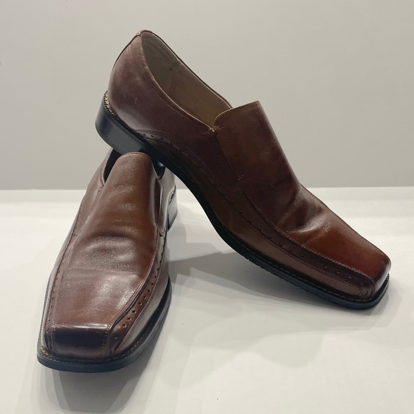 Stacy Adams Mens Brown Leather Slip On Dress Shoes main image 4